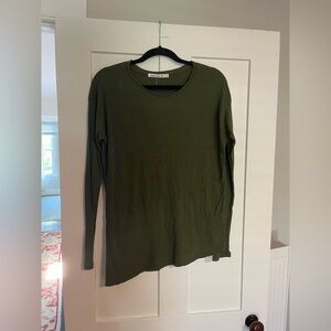 NWT Anthropologie Good Luck Tee Asymmetrical Green Long Sleeve XS